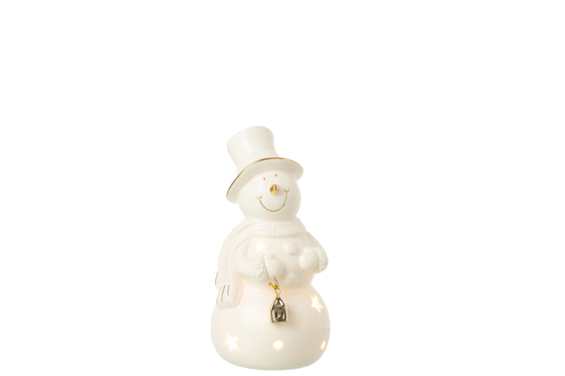 Sneeuwpop Led Porselein Ecru Medium