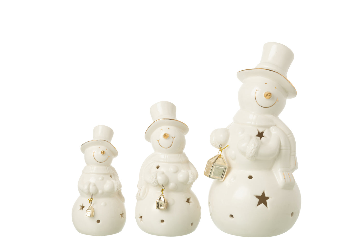 Sneeuwpop Led Porselein Ecru Groot