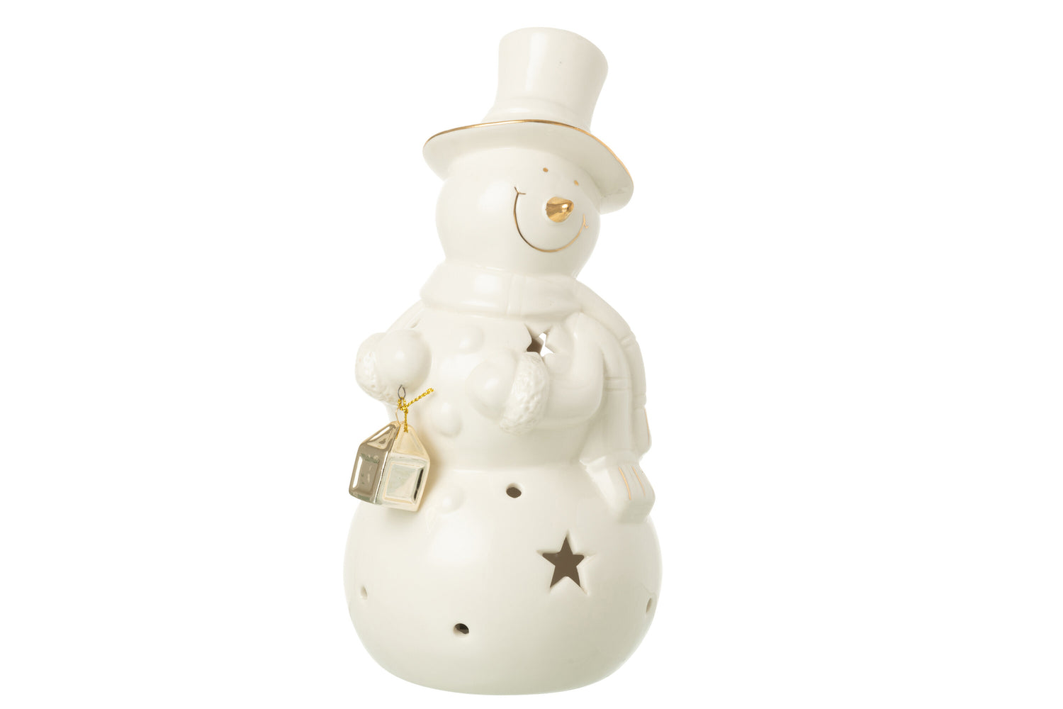 Sneeuwpop Led Porselein Ecru Groot