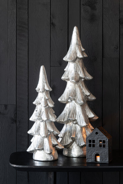 Kerstboom Ronde Voet Magnesium Zilverkleurig Klein