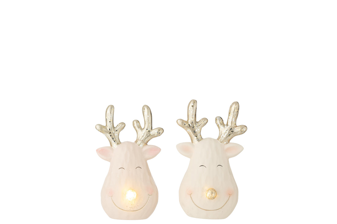 Rendier met LED-kop Klei Multicolor Klein Assortiment van 2