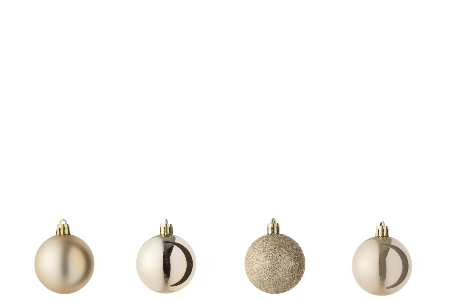 Doos van 40 kerstbal plastic champagnekleurig