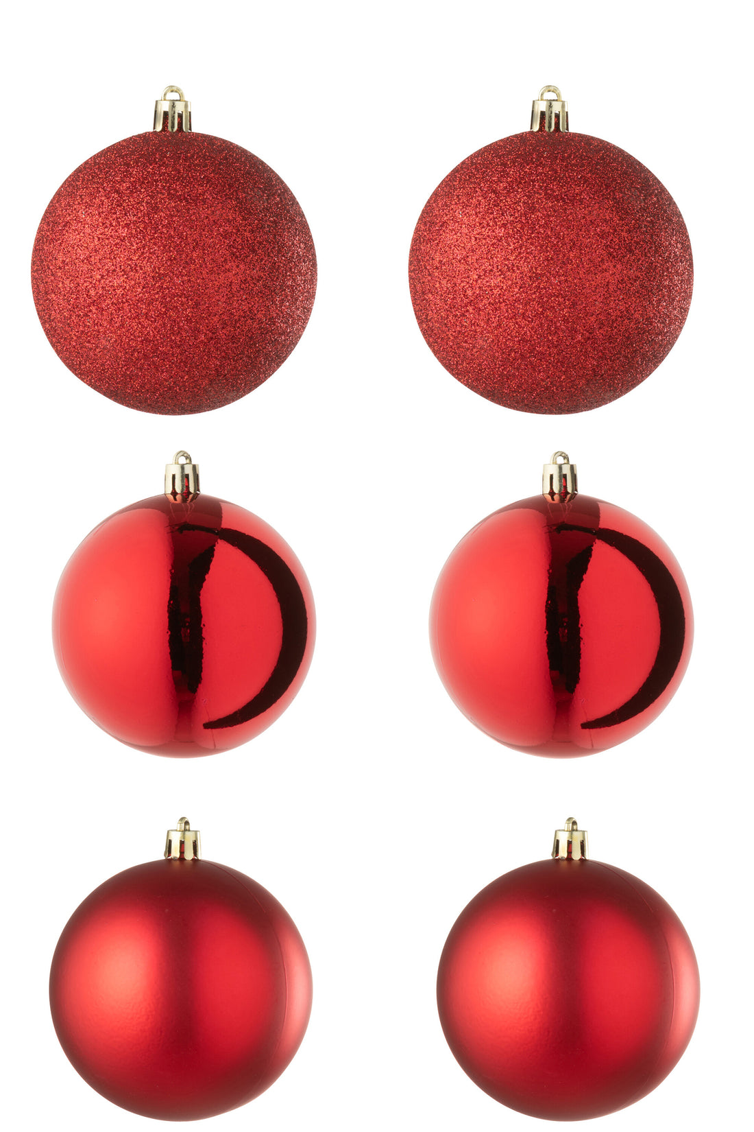 Doos van 6 kerstbal plastic kerst rood