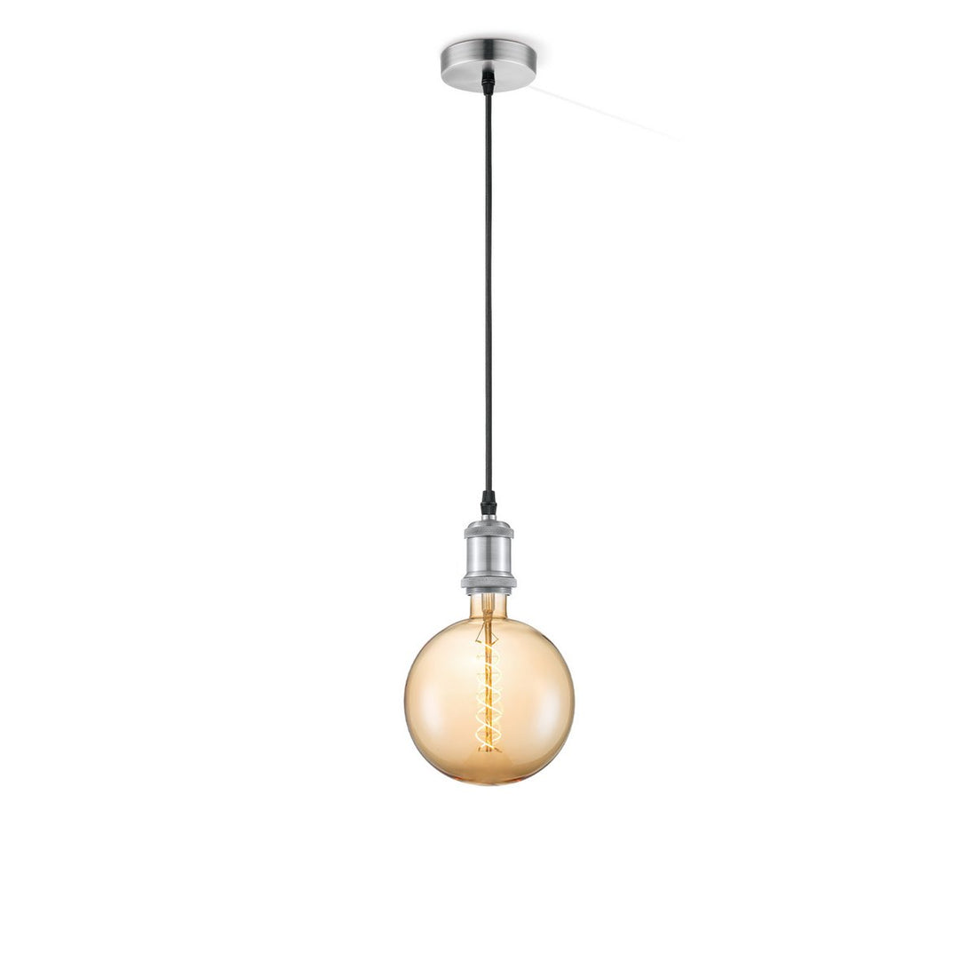 hanglamp chroom vintage - - dimbaar E27 amber