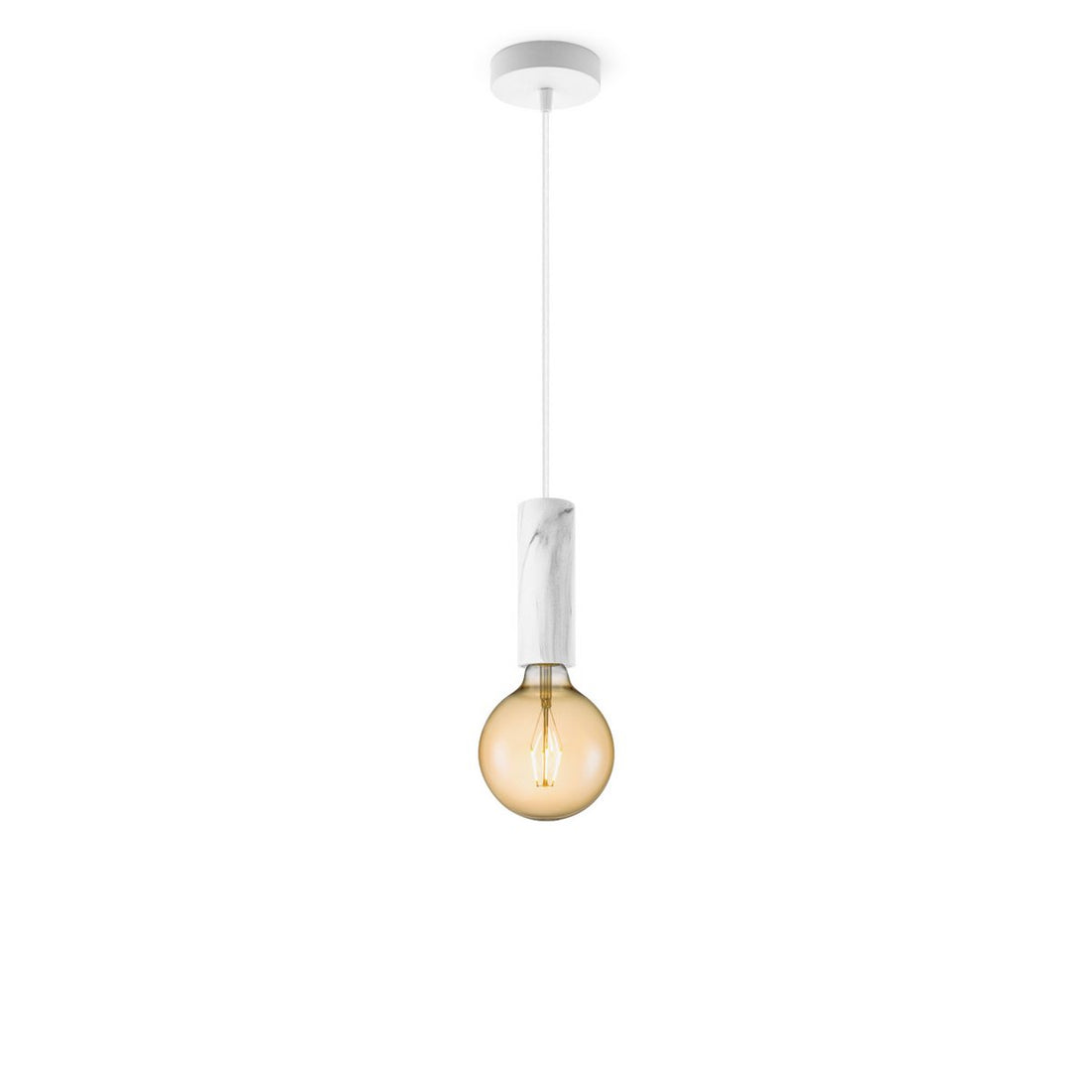 hanglamp Marmer Saga - G180 - dimbaar E27 amber