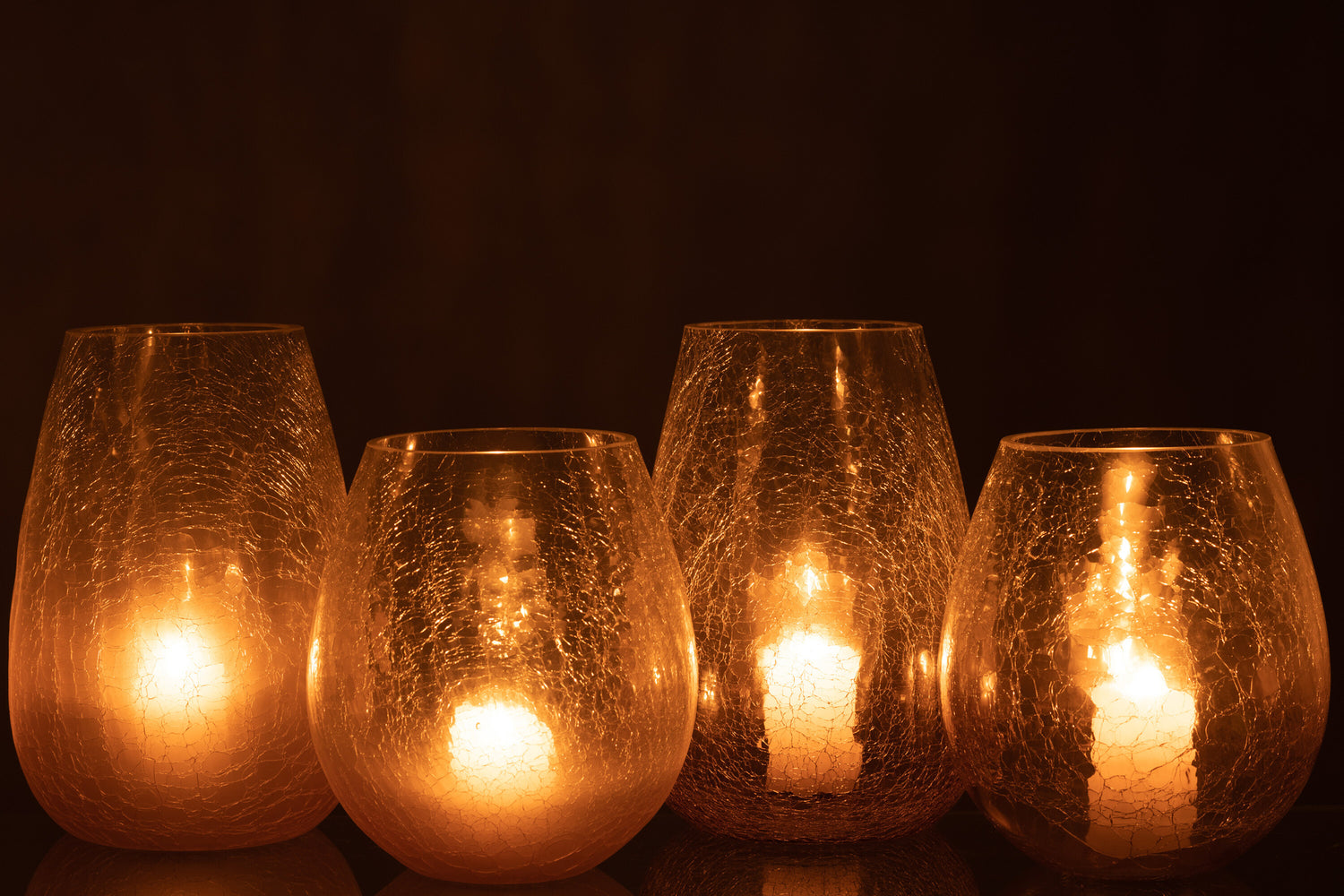 Orkaan Eivormige Craquelure Glas Paars Groot Assortiment Van 2