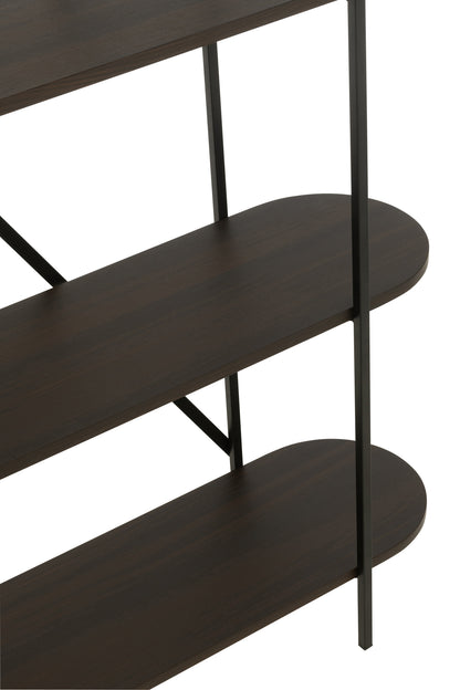 Plank Ovaal Mdf/Metaal Donkerbruin