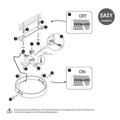 LED Plafondlamp Ska - Roest - Rond 12/12/3.6cm