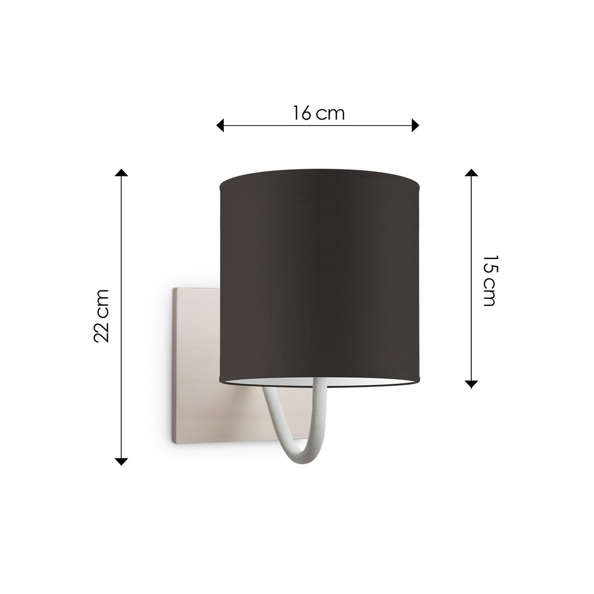 Wandlamp - Beach E27 Lampenkap chocolade 16cm