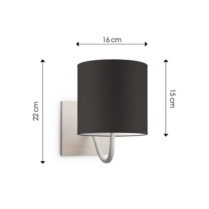 Wandlamp - Beach E27 Lampenkap chocolade 16cm