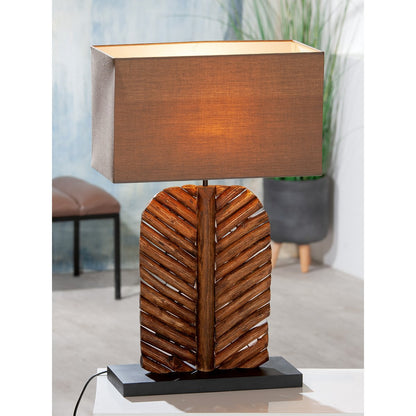 Houten lamp &quot;Foglia&quot; bruin/ zwart