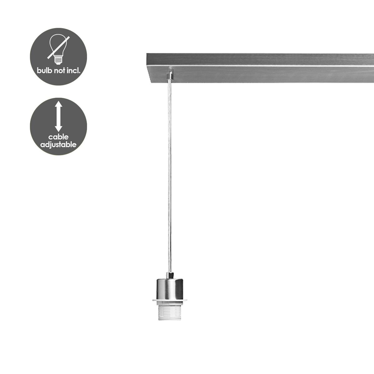 hanglamp Beam 3 98/9.5/15-100cm - Geborsteld staal