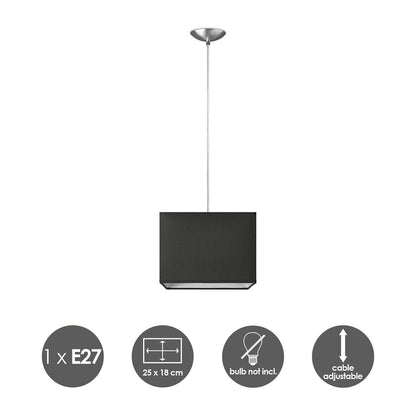 hanglamp Block met lampenkap, E27, antraciet, 25cm