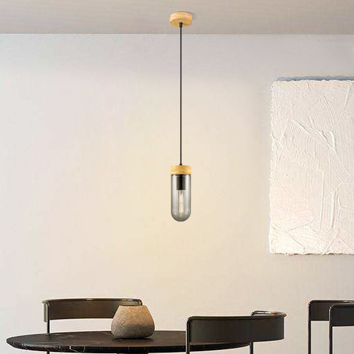 Hanglamp Capri - rook glas - 10x10x132cm