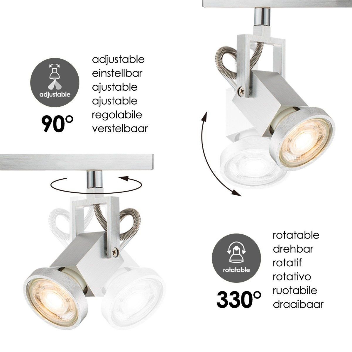 LED Opbouwspot Cali 2 - incl. dimbare LED lamp - staal