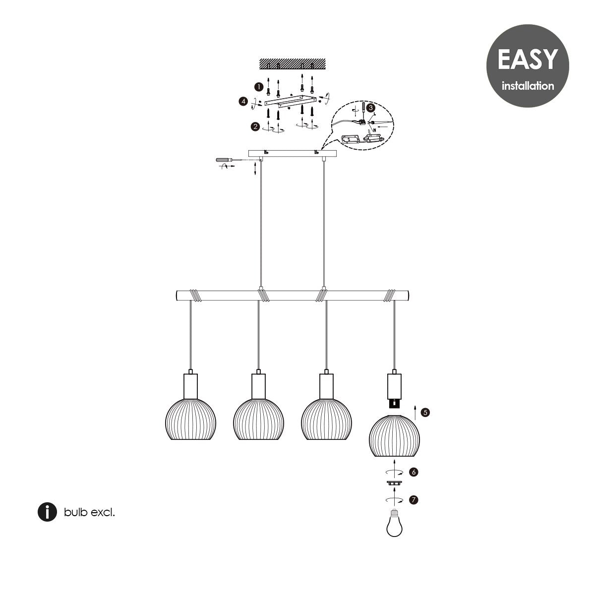 Hanglamp Credo - Messing - 101x20x195cm