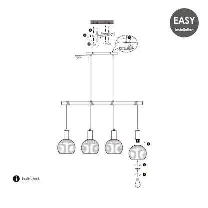 Hanglamp Credo - Messing - 101x20x195cm