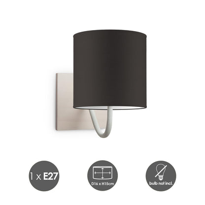 Wandlamp - Beach E27 Lampenkap chocolade 16cm