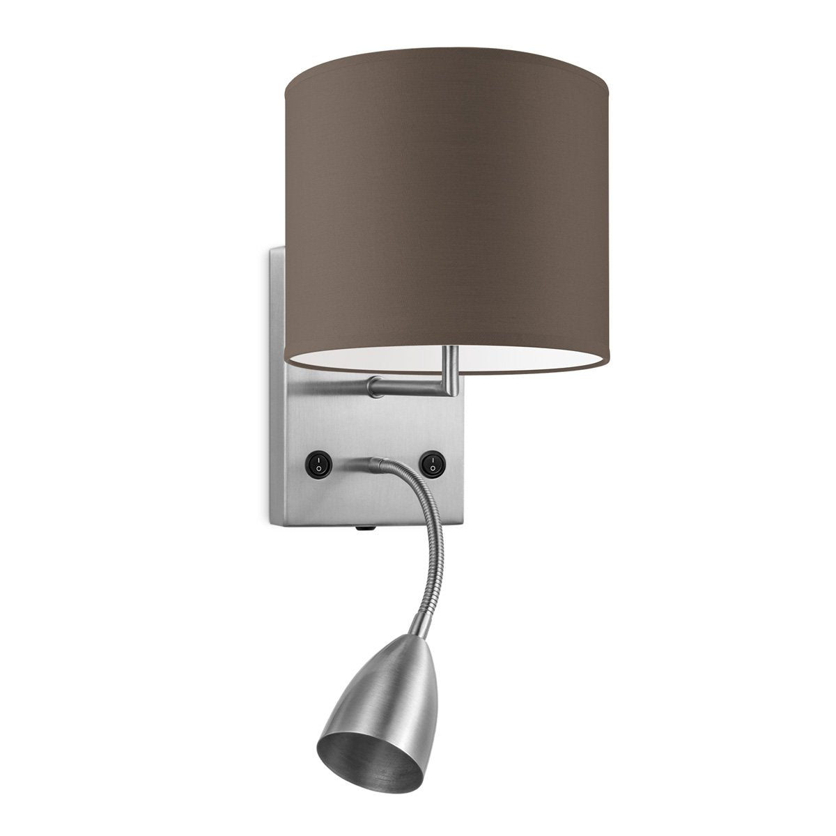 Wandlamp - Read, LED Leeslamp, E27, taupe 20cm