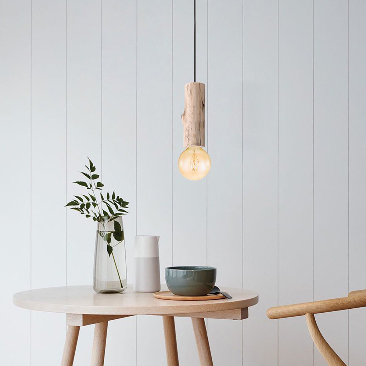 Hanglamp Billy - hout - 10x10x130cm