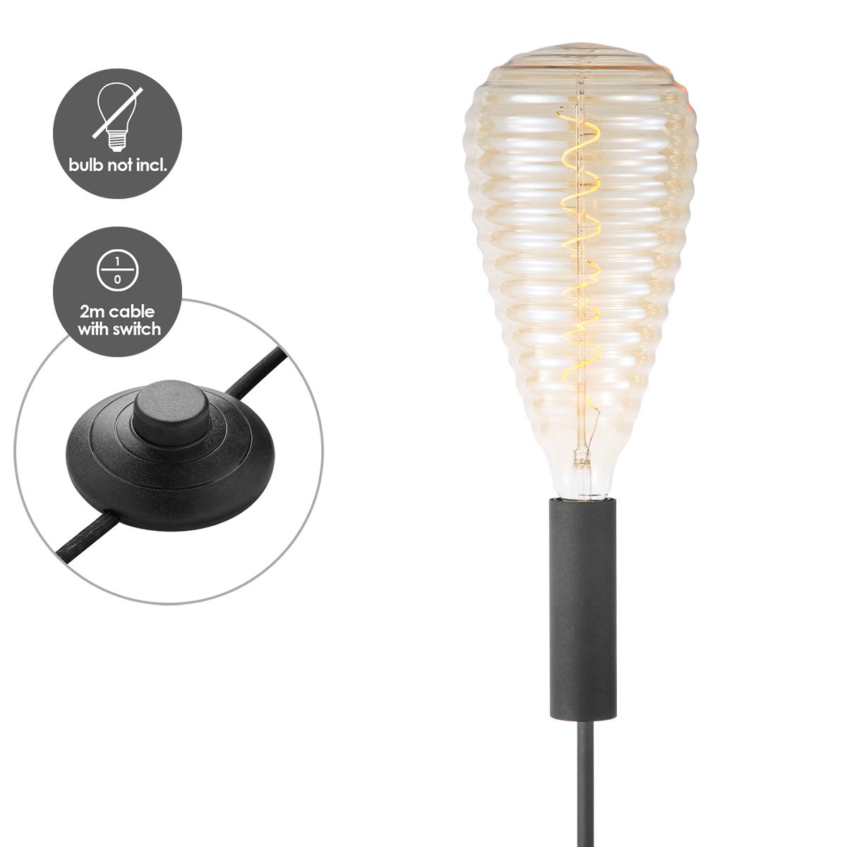 Sola 130 1L Vloerlamp zand zwart - Design Vloerlamp