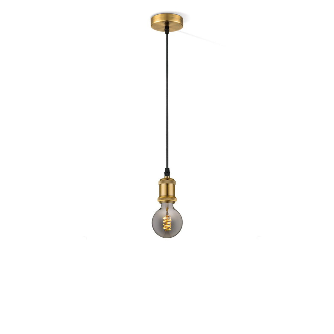 hanglamp brons vintage - G125 - dimbaar E27 rook