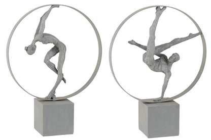 Gymnast In Ring Poly Grey Assortment Of 2