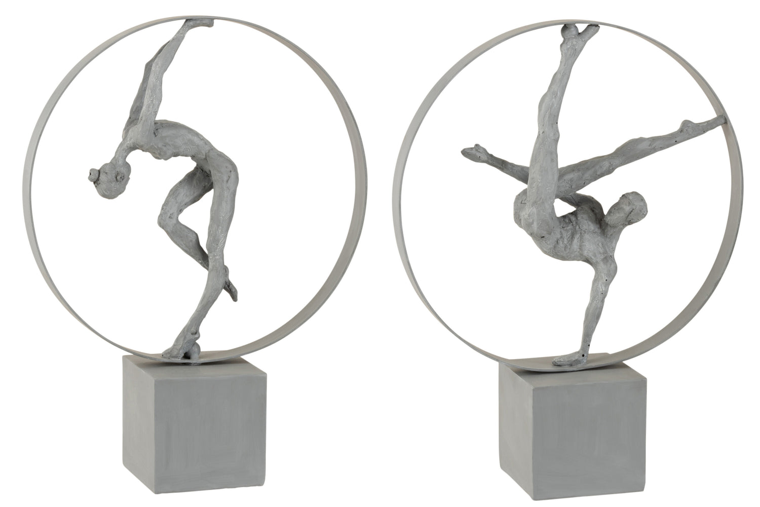 Gymnast In Ring Poly Grey Assortment Of 2