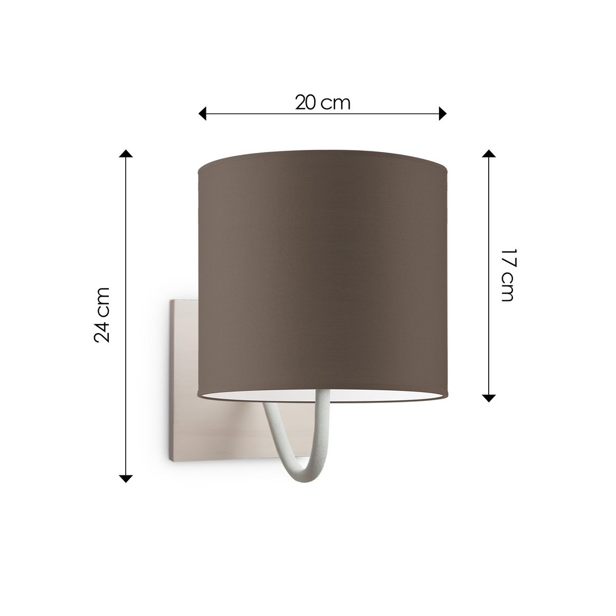 Wandlamp - Beach E27 Lampenkap taupe 20cm