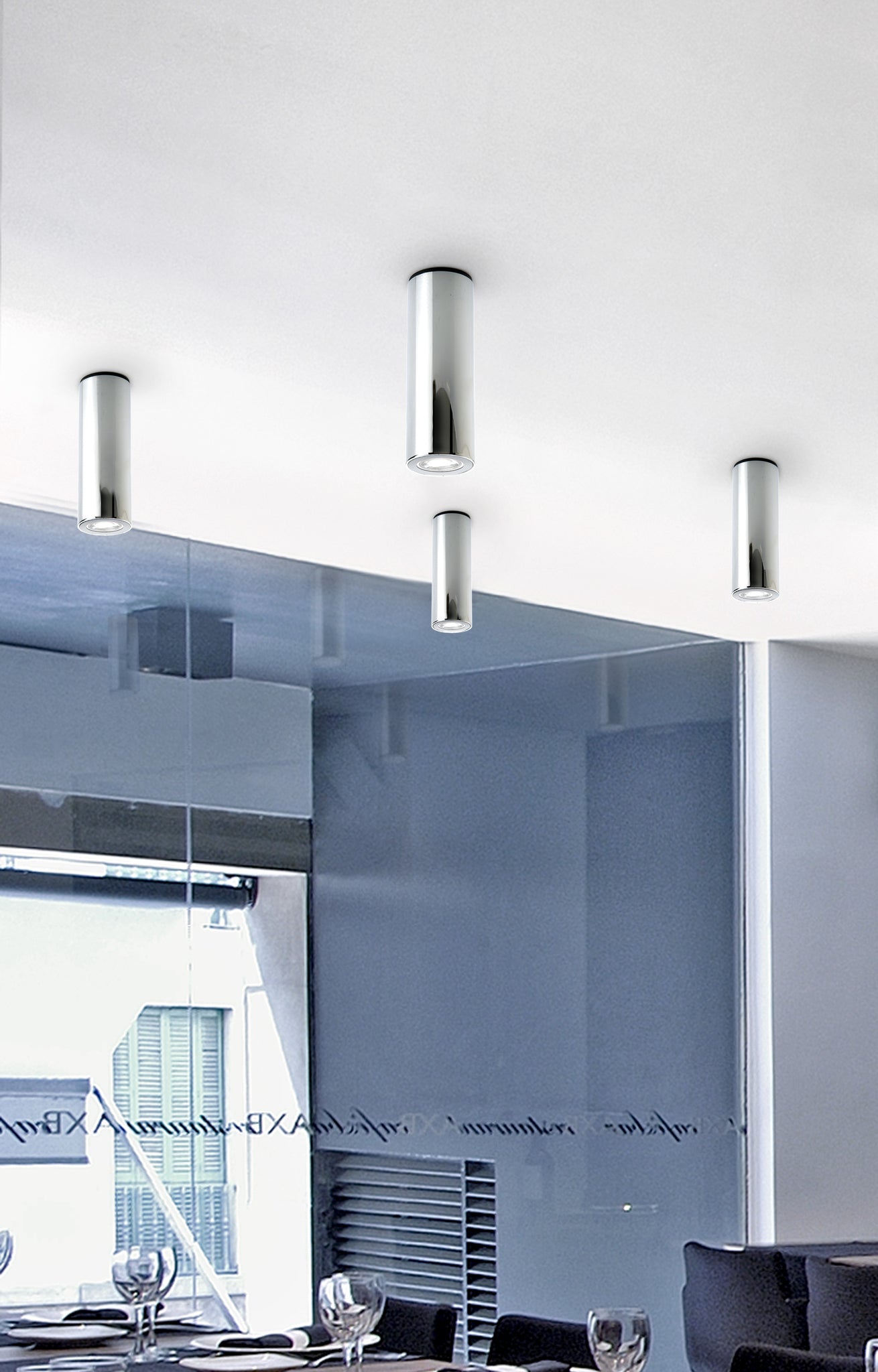 Kronn plafondlamp H.20 GU10 glanzende verchroming