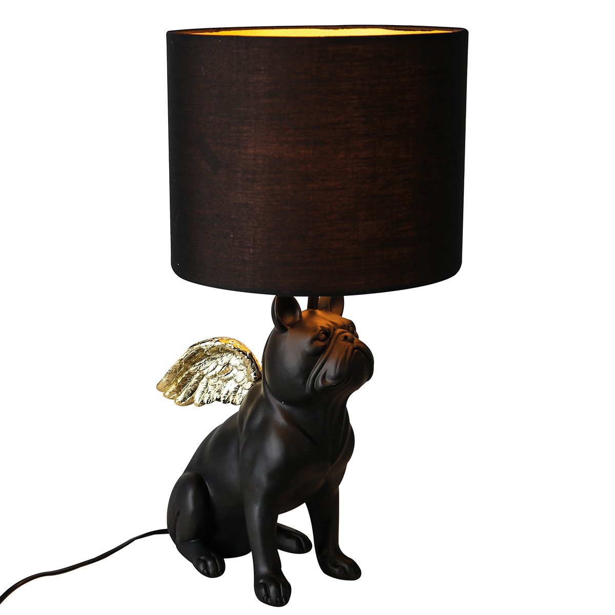 &quot;Flying Bulli&quot; lamp zwart / goud.