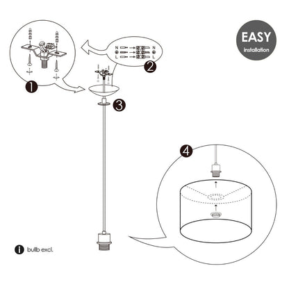 hanglamp Bling met lampenkap, E27, grijs, 35cm