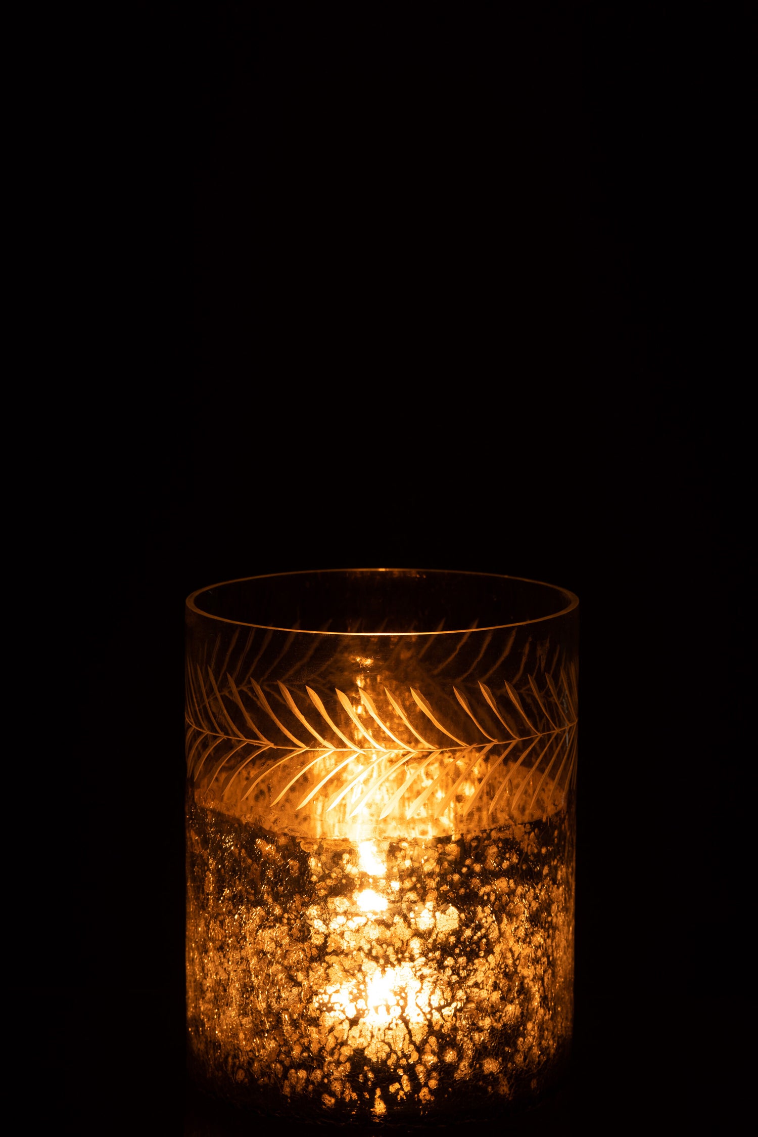 Orkaan Klassiek Craquelure Glas Transparant/Zilver Klein