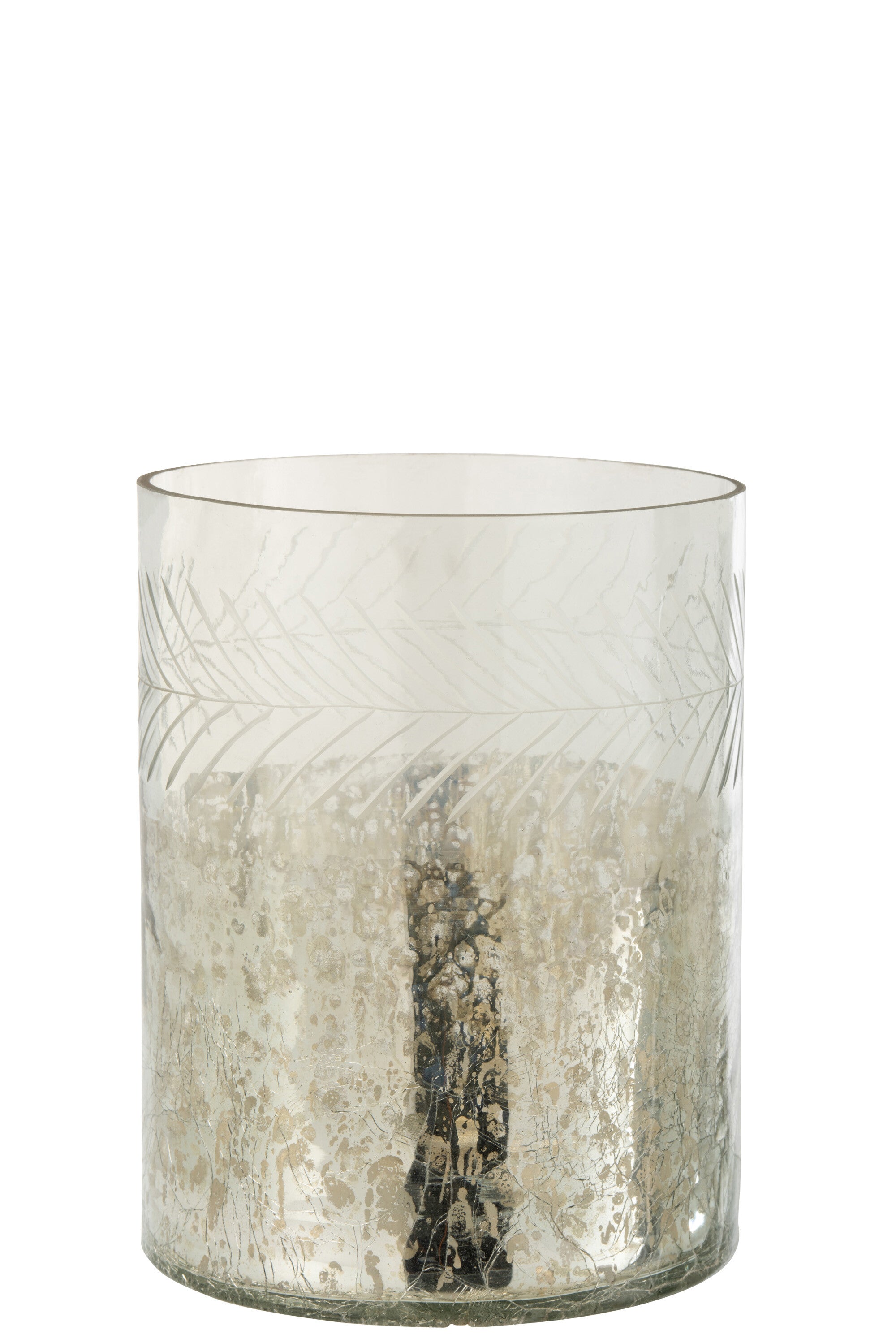 Orkaan Klassiek Craquelure Glas Transparant/Zilver Groot