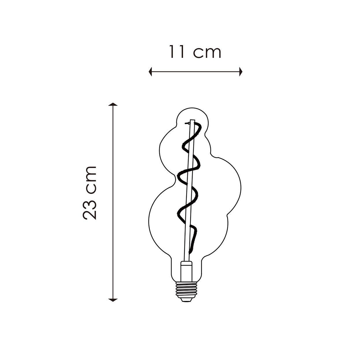 dimbare Led Bubbel Spiraal E27 4W 280Lm 2700K Amber