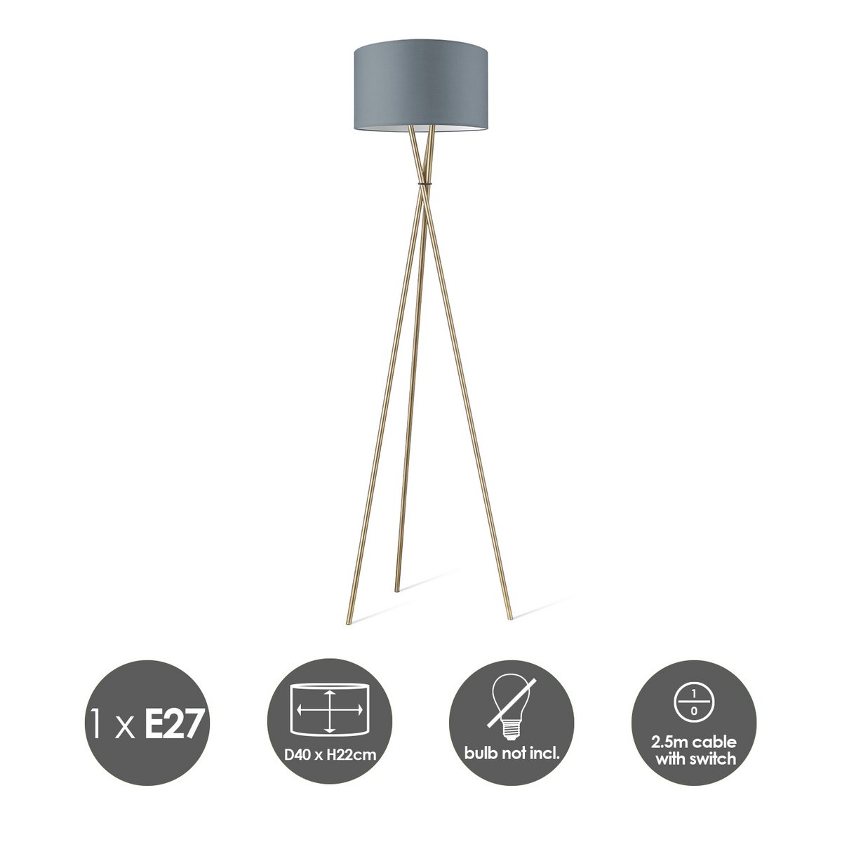 vloerlamp Bling-Legs Brons-Grijs-40cm