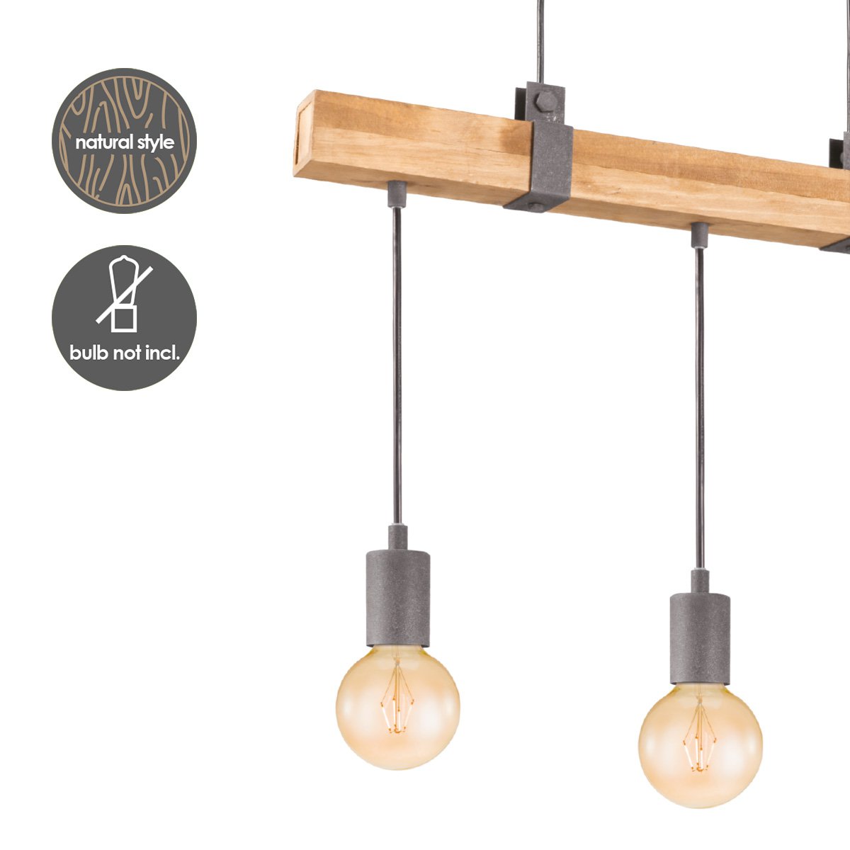 Hanglamp Denton - hout - 60x14x128cm