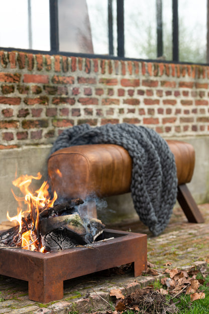 Gym Bank Leer/Hout Cognac