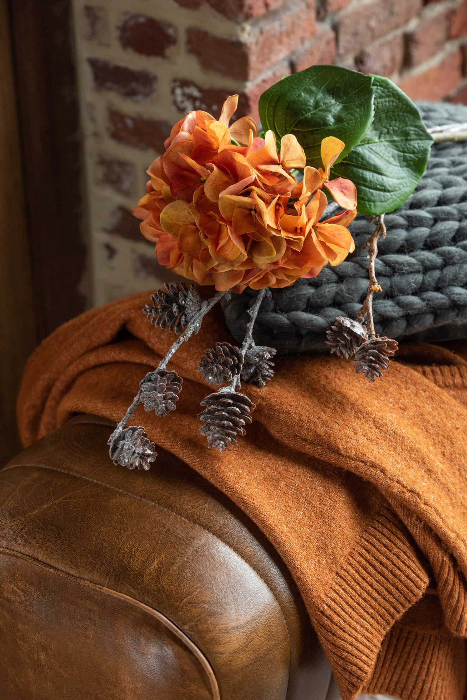 Gym Bank Leer/Hout Cognac