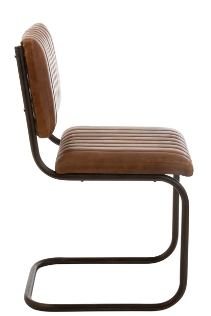 Stoel Modern Leer/Metaal Cognac Xx