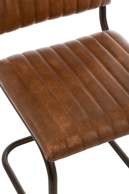 Stoel Modern Leer/Metaal Cognac Xx