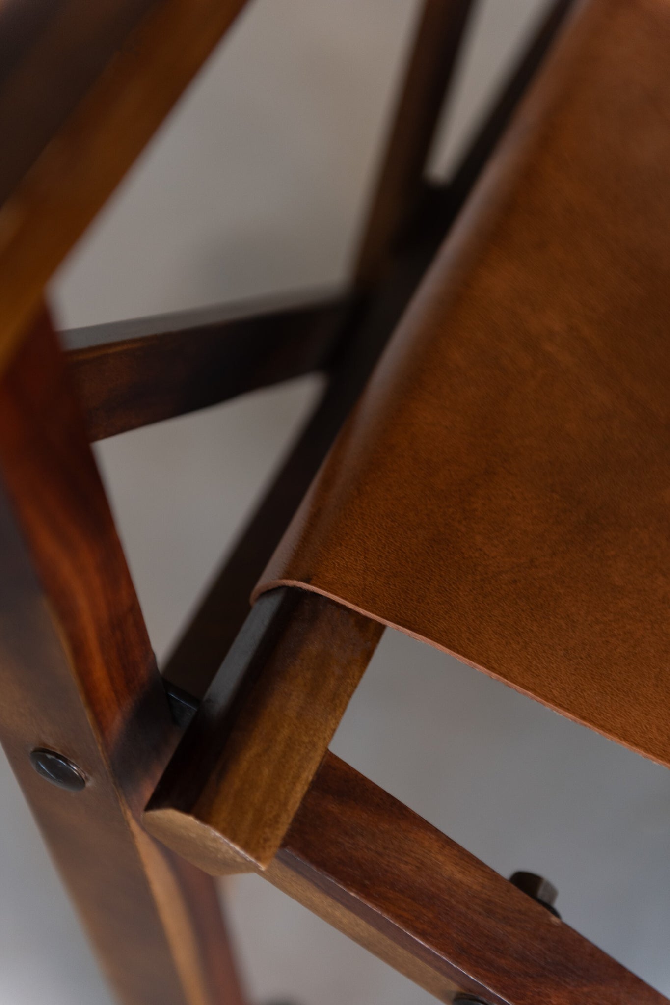 Directe Stoel Opvouwbaar Hout/Leer Cognac Xx