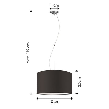 hanglamp Deluxe met lampenkap, E27, chocolade, 40cm