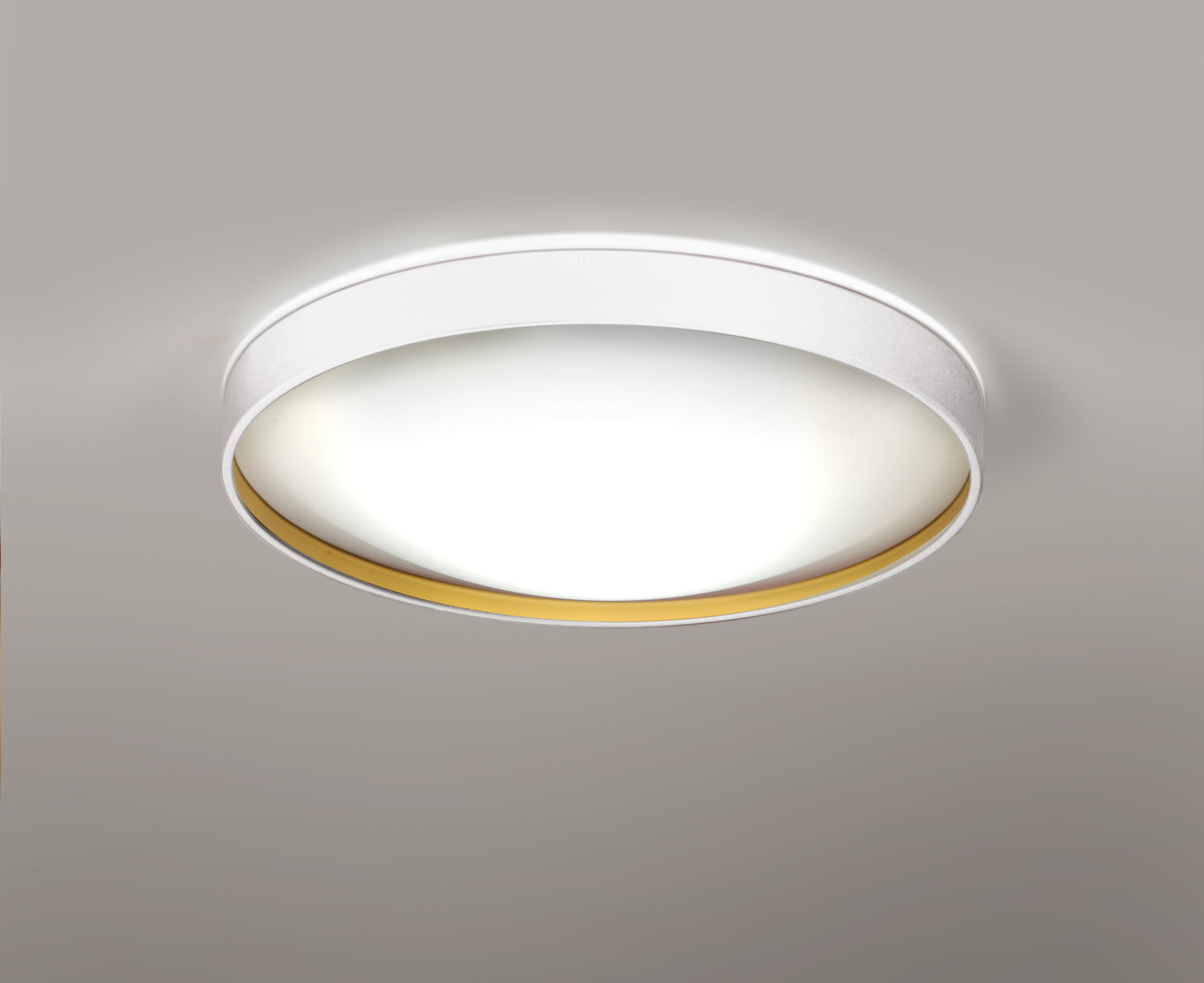 Alina plafondlamp @ 37 cm 2 x E27 wit + goudkleurige, gestructureerde binnenkant