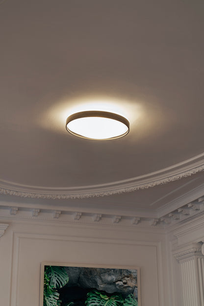 Alina plafondlamp Ø 50 cm 3 x E27 glanzend chroom + zwart gestructureerd interieur