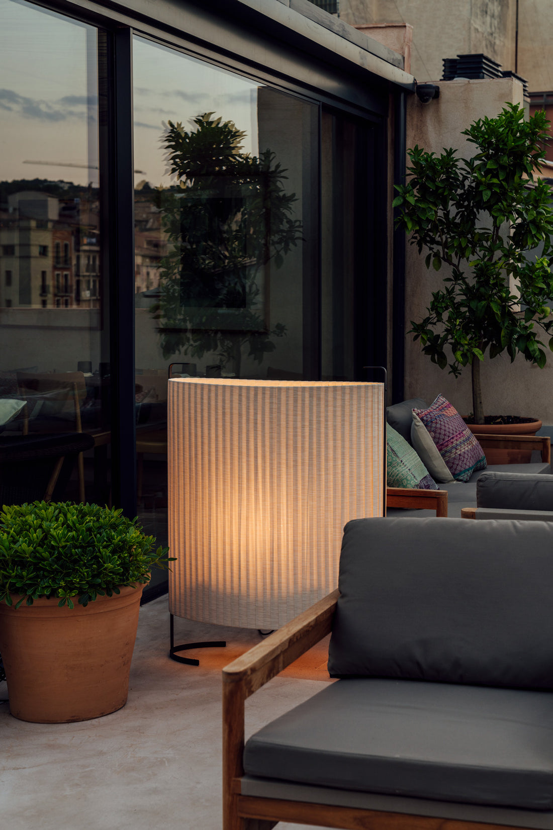 Amid vloerlamp E27 Ø80 H. 106 cm gestructureerd zwart