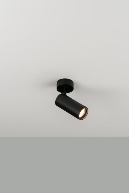 Haul 55 wand-/plafondlamp GU10 H 9 cm zwart gestructureerd