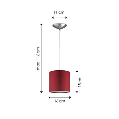 hanglamp Bling met lampenkap, E27, rood, 16cm