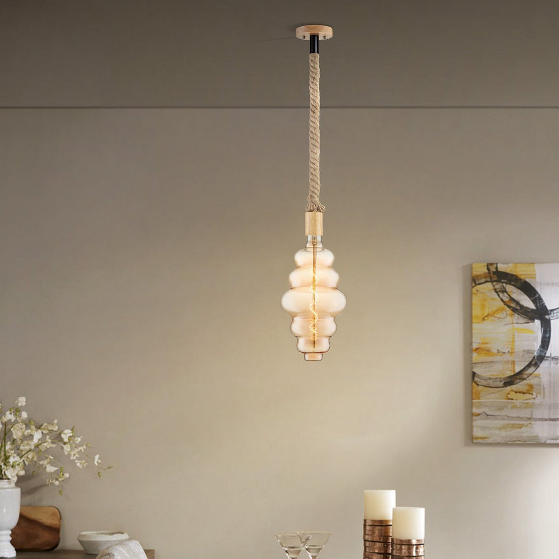 hanglamp Leonardo Cloud - G160 dimbaar E27 amber