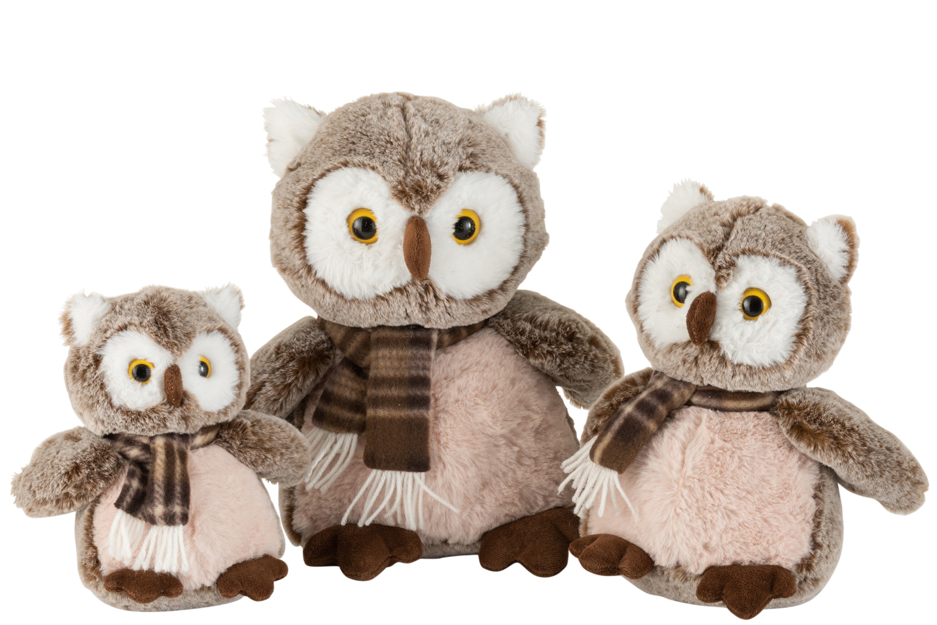 Uil+Sjaal Pluche Bruin/Beige Groot